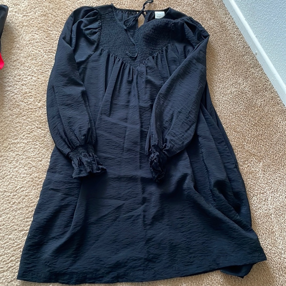 Black balloon dress long sleeve